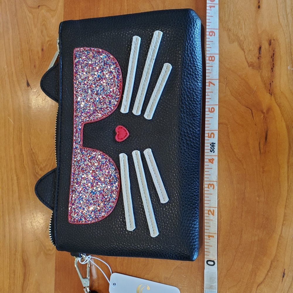 brand new with tags Charming Charlie cat clutch purse